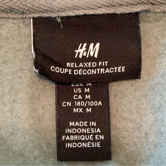 H&M Full Zip Jacket Hooded Women Medium Dark Green Relaxed Fit Pockets. - Picture 6 of 14